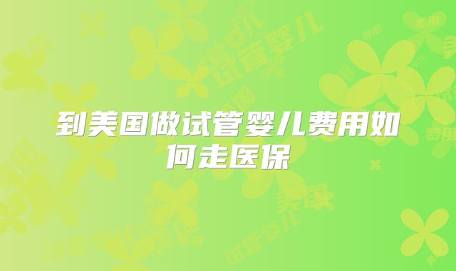 到美国做试管婴儿费用如何走医保