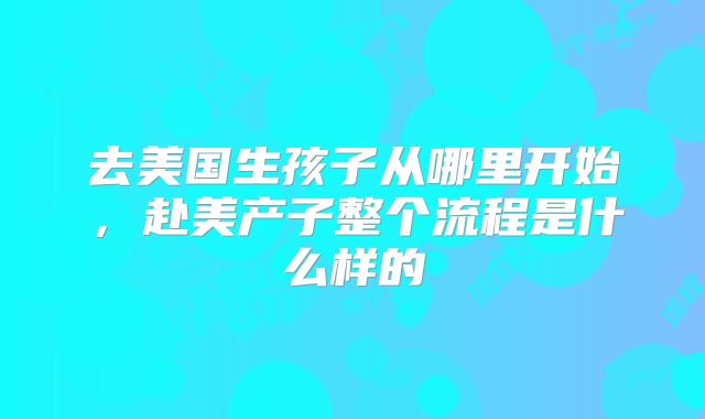 去美国生孩子从哪里开始,赴美产子整个流程是什么样的