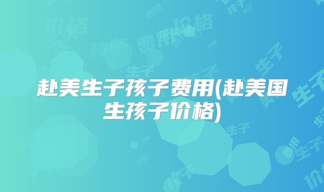 赴美生子孩子费用(赴美国生孩子价格)