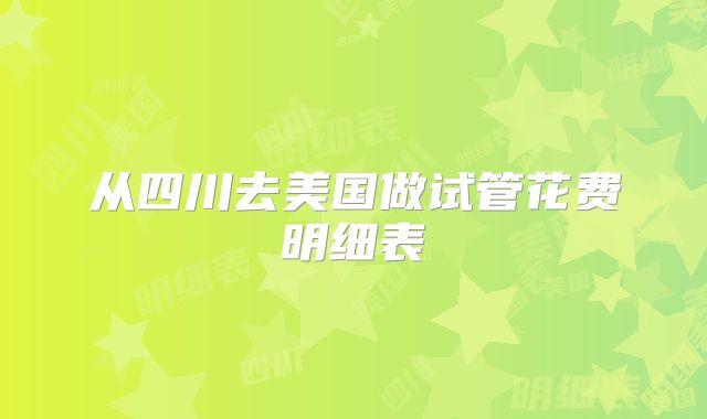 从四川去美国做试管花费明细表