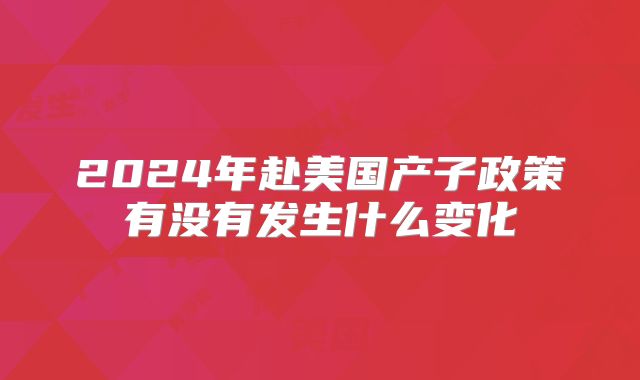 2024年赴美国产子政策有没有发生什么变化