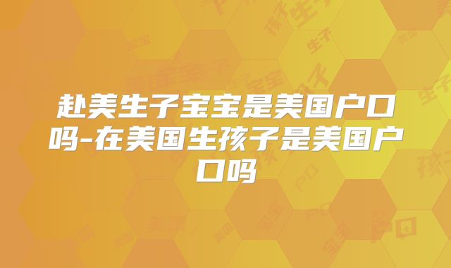 赴美生子宝宝是美国户口吗-在美国生孩子是美国户口吗