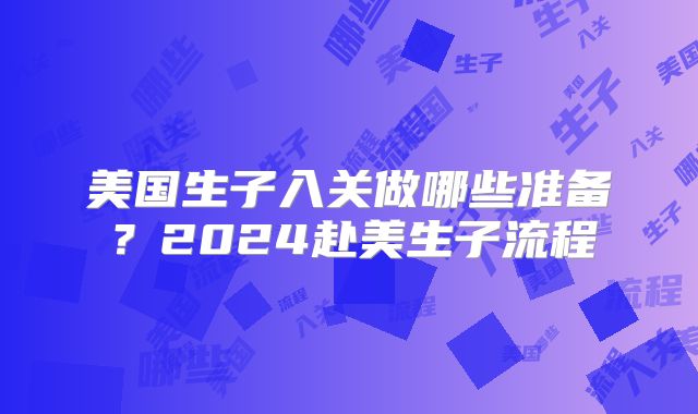 美国生子入关做哪些准备？2024赴美生子流程