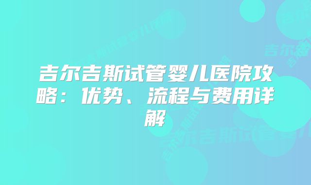 吉尔吉斯试管婴儿医院攻略:优势、流程与费用详解