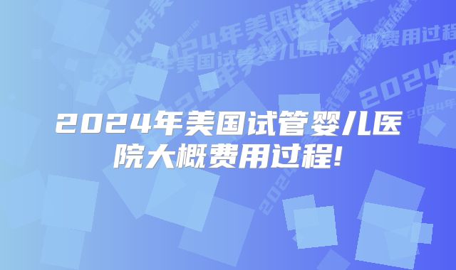 2024年美国试管婴儿医院大概费用过程!