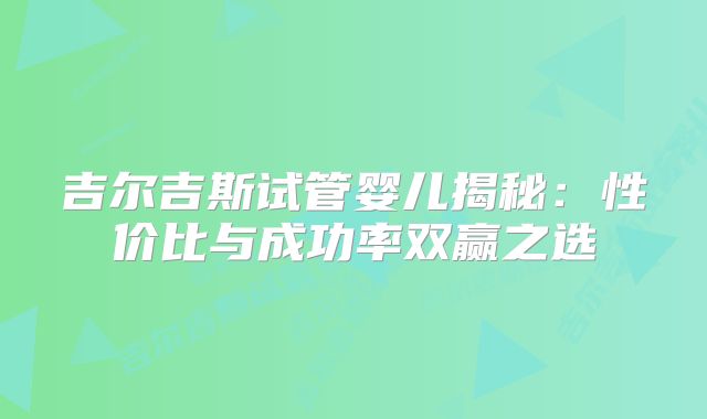 吉尔吉斯试管婴儿揭秘:性价比与成功率双赢之选
