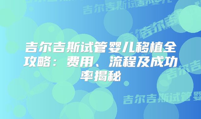 吉尔吉斯试管婴儿移植全攻略:费用、流程及成功率揭秘