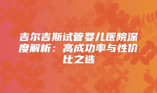 吉尔吉斯试管婴儿医院深度解析:高成功率与性价比之选
