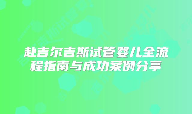 赴吉尔吉斯试管婴儿全流程指南与成功案例分享