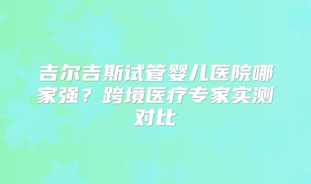 吉尔吉斯试管婴儿医院哪家强?跨境医疗专家实测对比