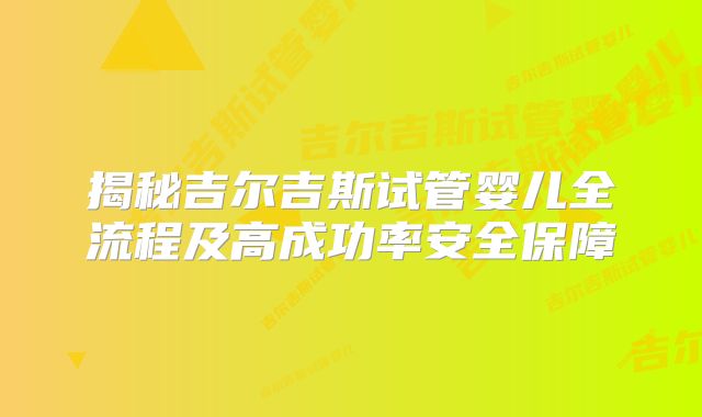 揭秘吉尔吉斯试管婴儿全流程及高成功率安全保障