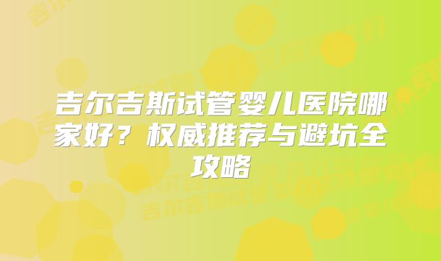 吉尔吉斯试管婴儿医院哪家好？权威推荐与避坑全攻略