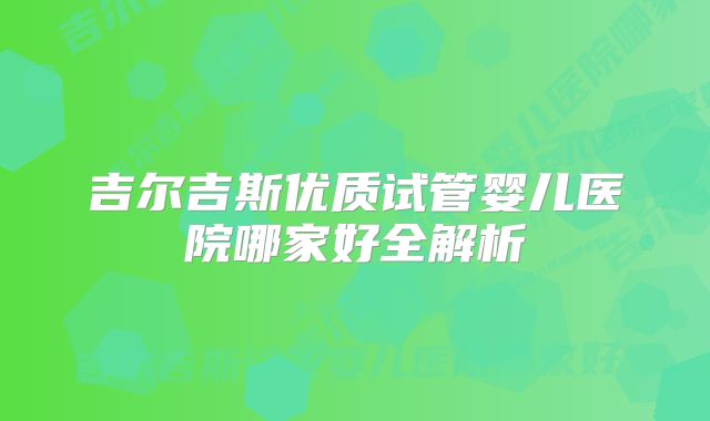 吉尔吉斯优质试管婴儿医院哪家好全解析