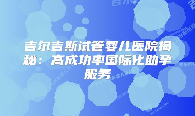 吉尔吉斯试管婴儿医院揭秘：高成功率国际化助孕服务
