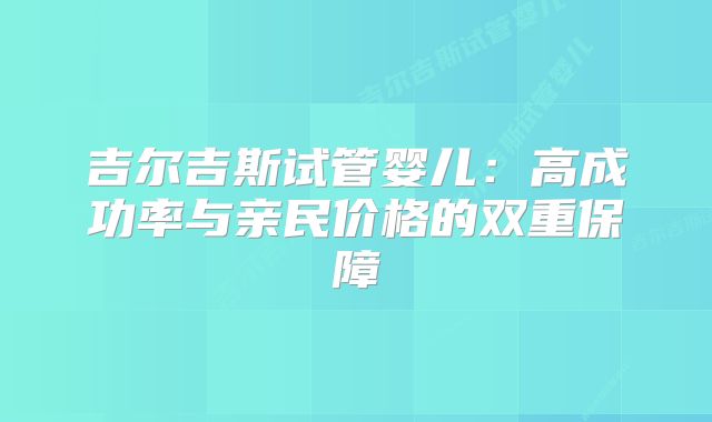 吉尔吉斯试管婴儿:高成功率与亲民价格的双重保障