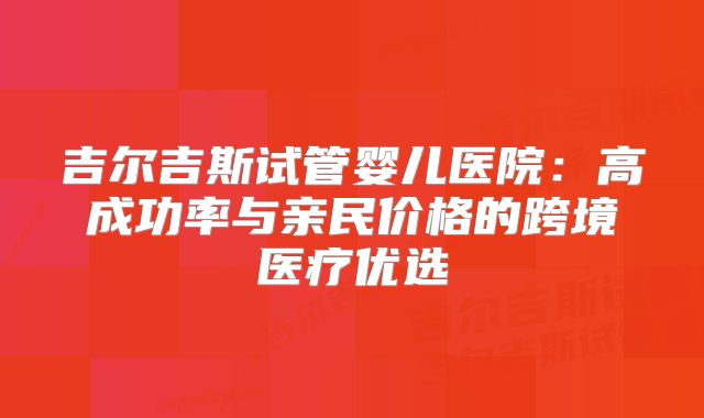 吉尔吉斯试管婴儿医院:高成功率与亲民价格的跨境医疗优选