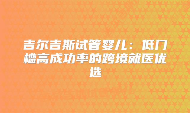 吉尔吉斯试管婴儿：低门槛高成功率的跨境就医优选
