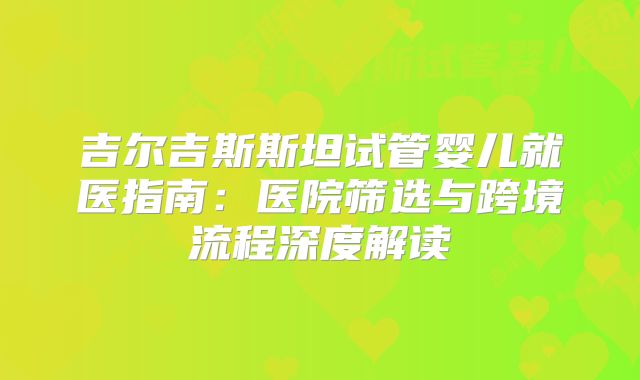 吉尔吉斯斯坦试管婴儿就医指南：医院筛选与跨境流程深度解读