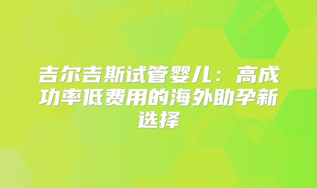 吉尔吉斯试管婴儿:高成功率低费用的海外助孕新选择