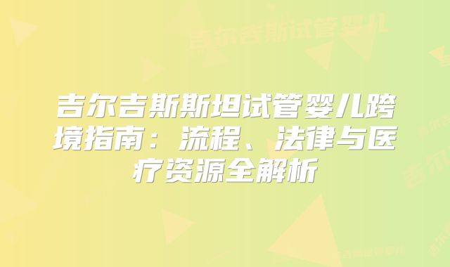 吉尔吉斯斯坦试管婴儿跨境指南：流程、法律与医疗资源全解析