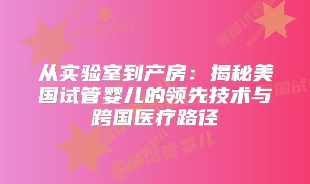从实验室到产房：揭秘美国试管婴儿的领先技术与跨国医疗路径