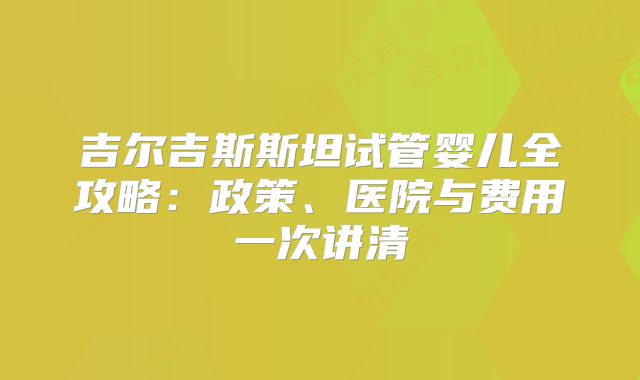 吉尔吉斯斯坦试管婴儿全攻略：政策、医院与费用一次讲清