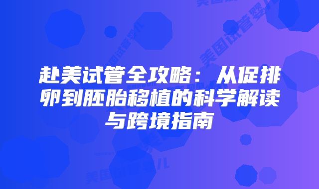 赴美试管全攻略：从促排卵到胚胎移植的科学解读与跨境指南