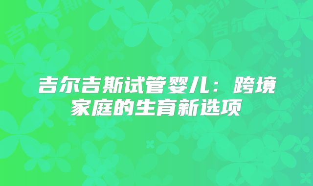 吉尔吉斯试管婴儿：跨境家庭的生育新选项