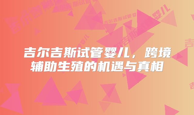 吉尔吉斯试管婴儿,跨境辅助生殖的机遇与真相