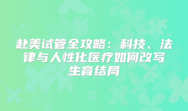 赴美试管全攻略:科技、法律与人性化医疗如何改写生育结局