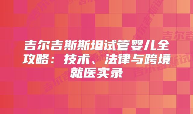 吉尔吉斯斯坦试管婴儿全攻略：技术、法律与跨境就医实录