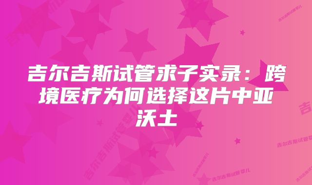 吉尔吉斯试管求子实录：跨境医疗为何选择这片中亚沃土