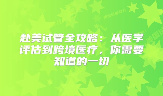 赴美试管全攻略：从医学评估到跨境医疗，你需要知道的一切