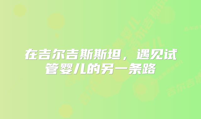 在吉尔吉斯斯坦，遇见试管婴儿的另一条路