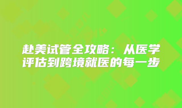 赴美试管全攻略：从医学评估到跨境就医的每一步