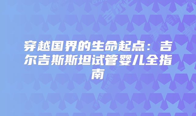 穿越国界的生命起点：吉尔吉斯斯坦试管婴儿全指南