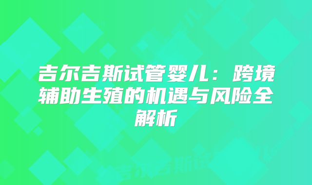 吉尔吉斯试管婴儿：跨境辅助生殖的机遇与风险全解析