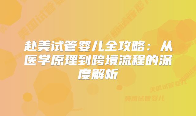 赴美试管婴儿全攻略：从医学原理到跨境流程的深度解析