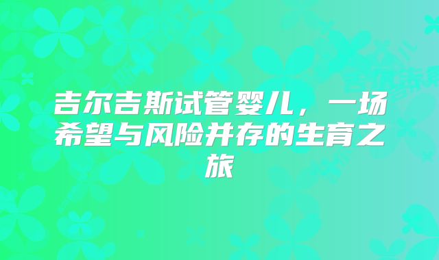吉尔吉斯试管婴儿，一场希望与风险并存的生育之旅