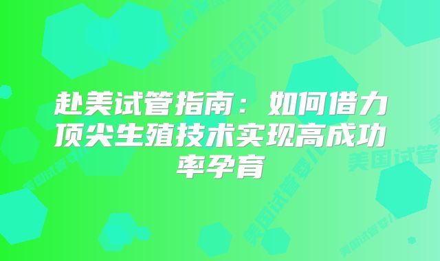 赴美试管指南:如何借力顶尖生殖技术实现高成功率孕育