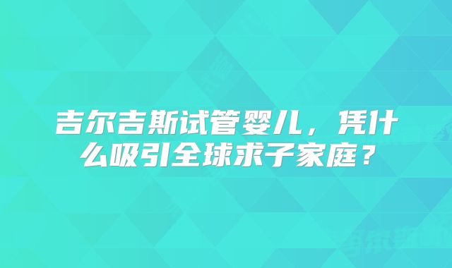 吉尔吉斯试管婴儿，凭什么吸引全球求子家庭？