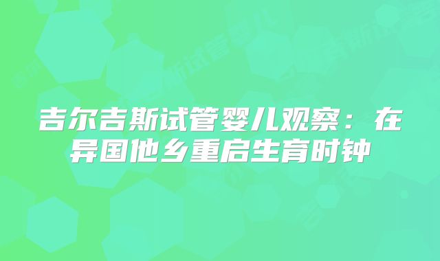 吉尔吉斯试管婴儿观察：在异国他乡重启生育时钟